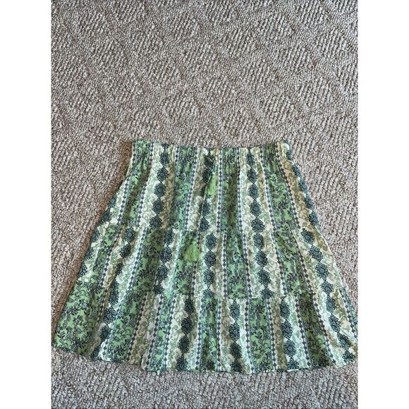 J. Jill Dresses & Skirts - J Jill Skirt Womens Petite Small Green Floral Rayon Flare Elastic Waist Boho